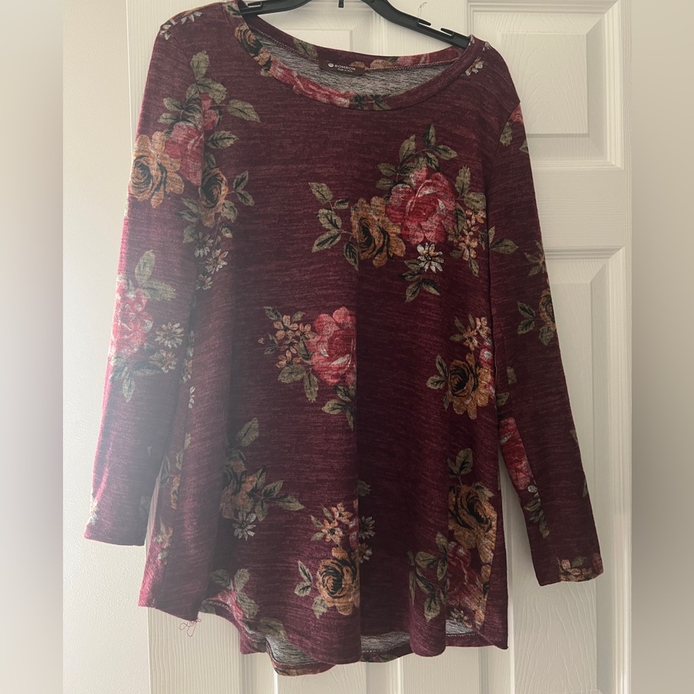 Bombom Floral Burgundy Women's Top